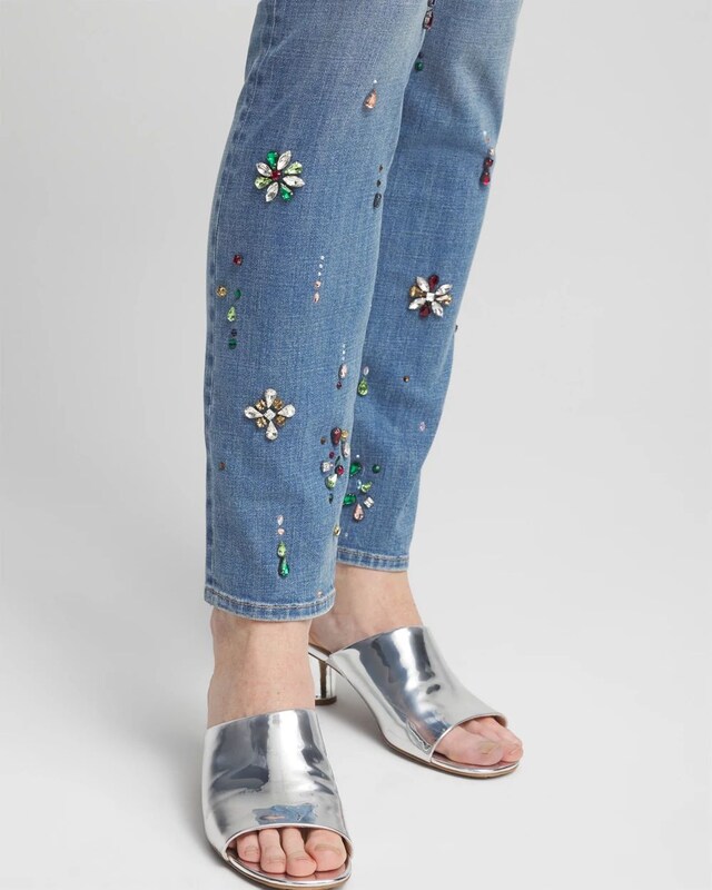 Girlfriend Embellished Ankle Jeans - image 4